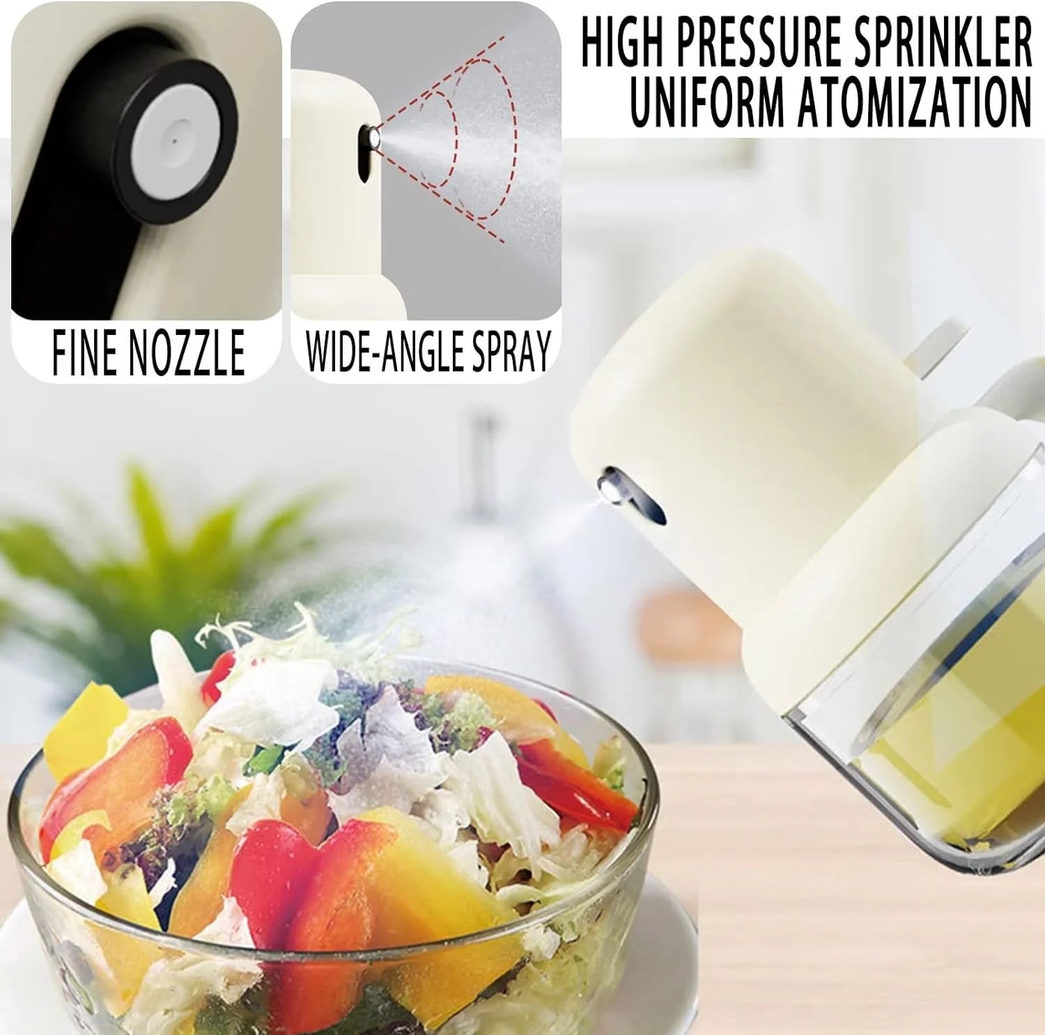 Oil Sprayer for Cooking,180Ml Olive Oil Sprayer Mister,Kitchen Glass Spray Bottle Gadgets,Portable Mini Kitchen Gadgets for Baking,Salad,Grilling,Bbq,White