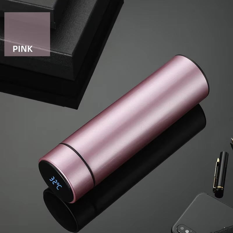 500Ml Smart Water Bottle Keeps Cold and Heat Thermal Bottle Stainless Steel Vacuum Flasks Thermos Temperature Display Gift