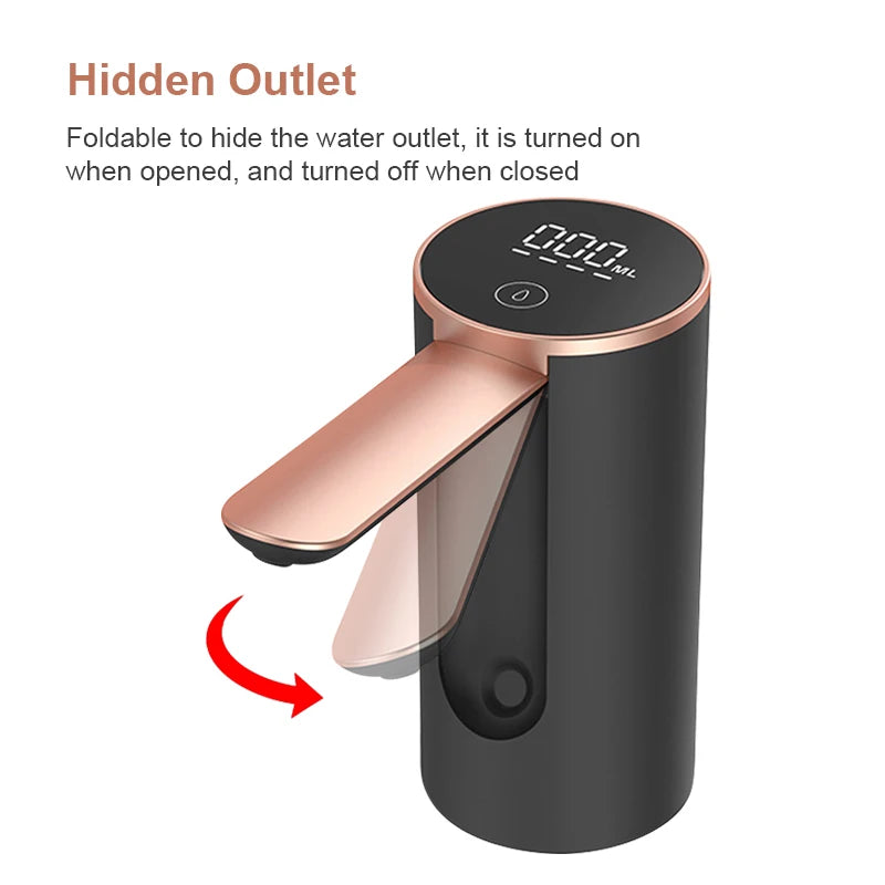 Smart Water Bottle Pump Automatic Electric Water Gallon Bottle Rechargeable 19 Liter Foldable Desktop Water Bottle Household