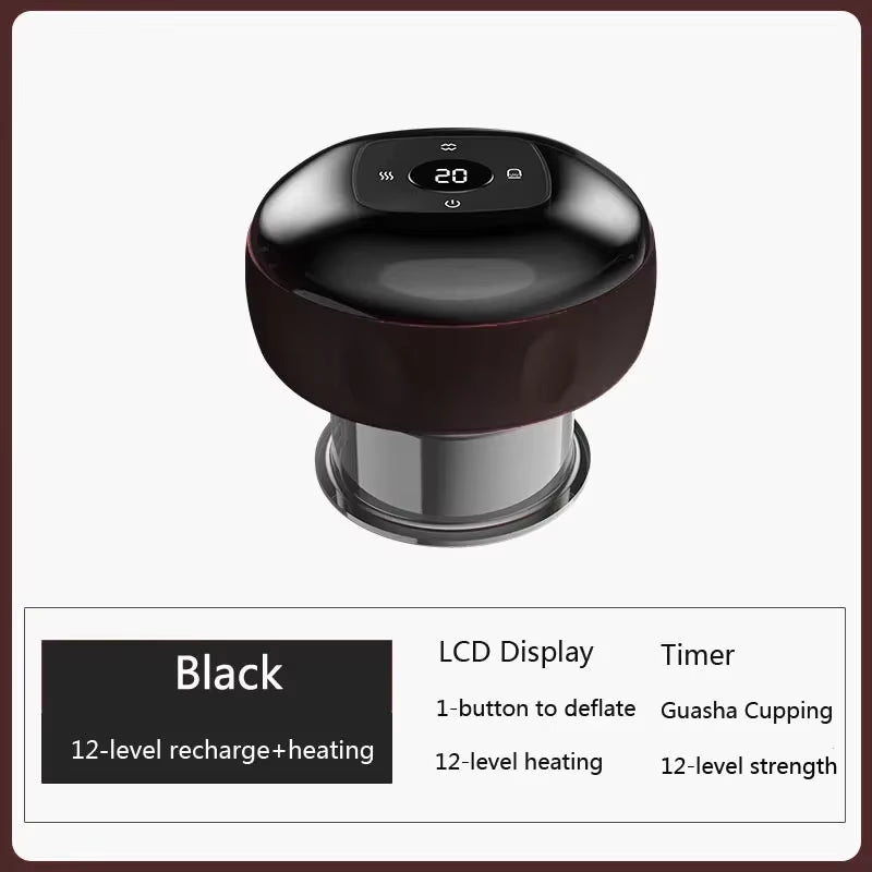 Body Scraping Massage Smart Electric Vacuum Cupping Heating Suction Cup Device Back Neck Arm Massger Beauty Massage Instrument