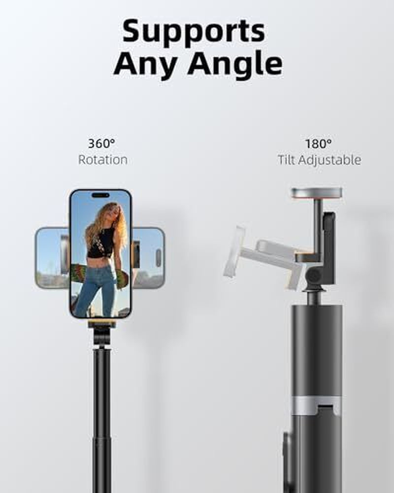 63" Phone Tripod, Tripod for & Portable Selfie Stick Tripod with Remote, Phon...