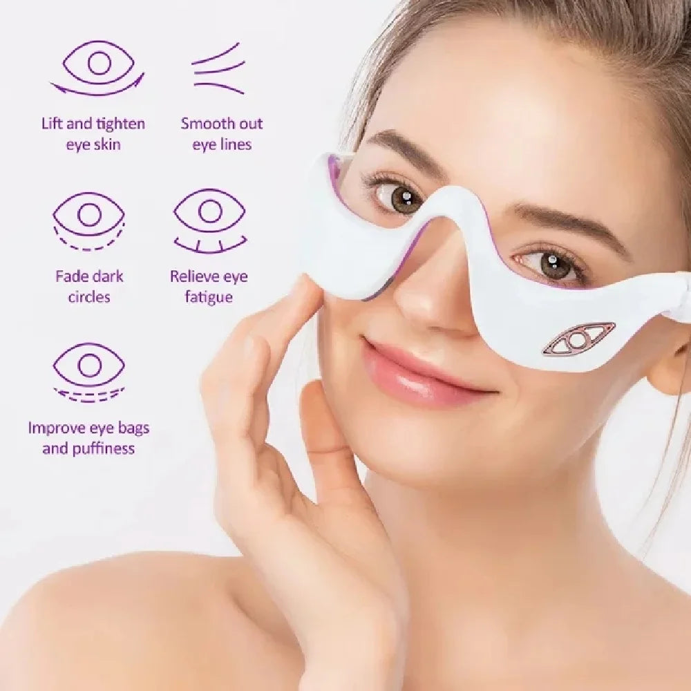 Mieauty EMS Micro Current Pulse Eye Massager, Smart Vibration Infrared Heating Therapy under Eye Machine, Ems Microcurrent under Eye Massager for Relieves Eye Fatigue Fades Dark Circle anti Wrinkle