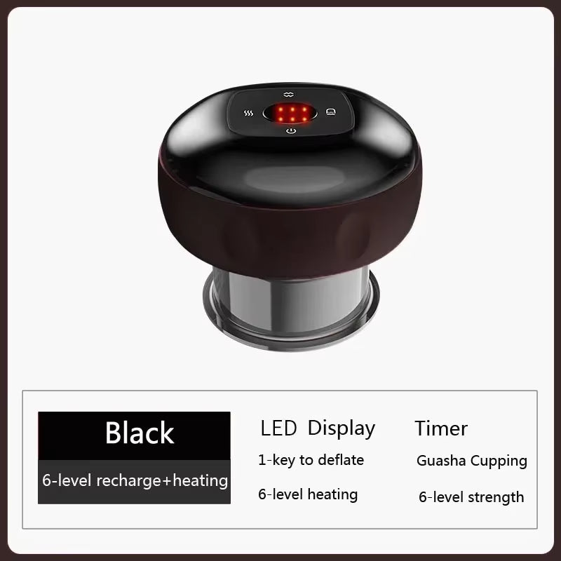 Body Scraping Massage Smart Electric Vacuum Cupping Heating Suction Cup Device Back Neck Arm Massger Beauty Massage Instrument