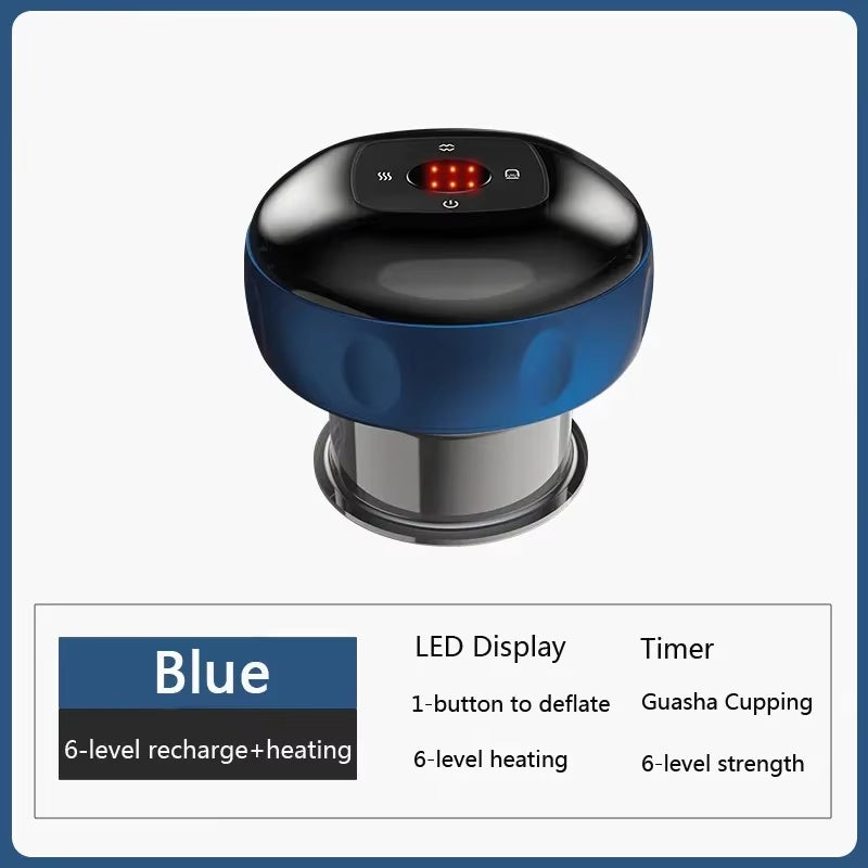 Body Scraping Massage Smart Electric Vacuum Cupping Heating Suction Cup Device Back Neck Arm Massger Beauty Massage Instrument