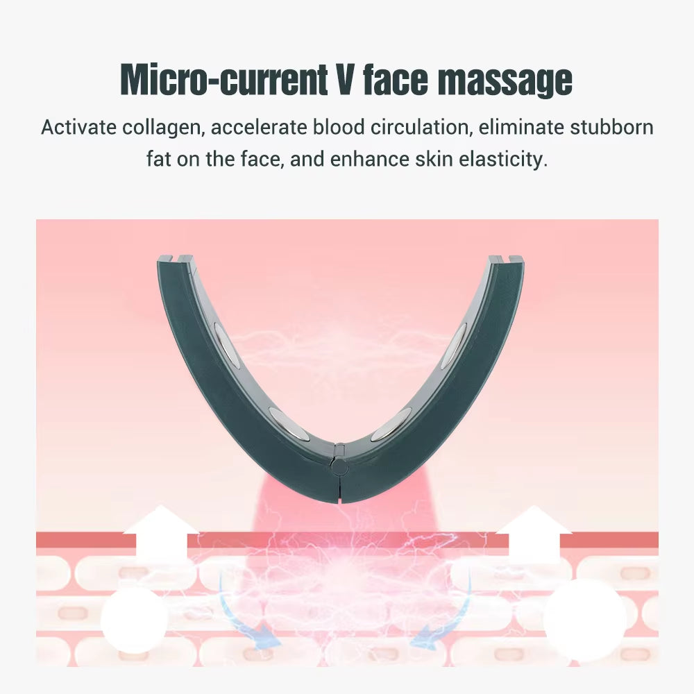 Facial Lifting Machine Electric V-Line up Lift Belt Face Massage 6 Modes Skin Lift Firming Beauty Device Double Chin Reducer