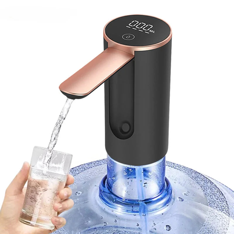 Smart Water Bottle Pump Automatic Electric Water Gallon Bottle Rechargeable 19 Liter Foldable Desktop Water Bottle Household