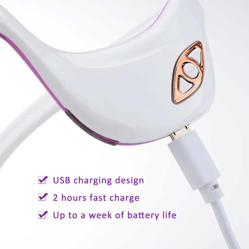 Mieauty EMS Micro Current Pulse Eye Massager, Smart Vibration Infrared Heating Therapy under Eye Machine, Ems Microcurrent under Eye Massager for Relieves Eye Fatigue Fades Dark Circle anti Wrinkle