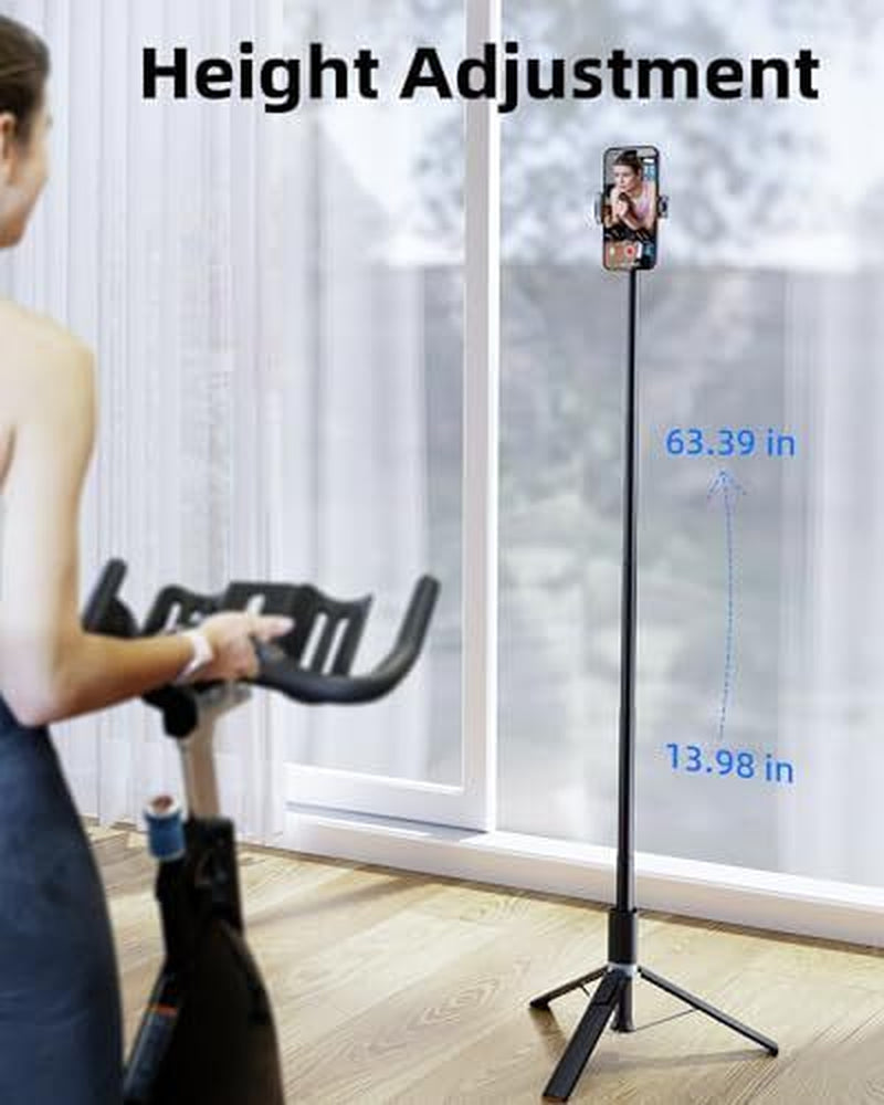 63" Phone Tripod, Tripod for & Portable Selfie Stick Tripod with Remote, Phon...