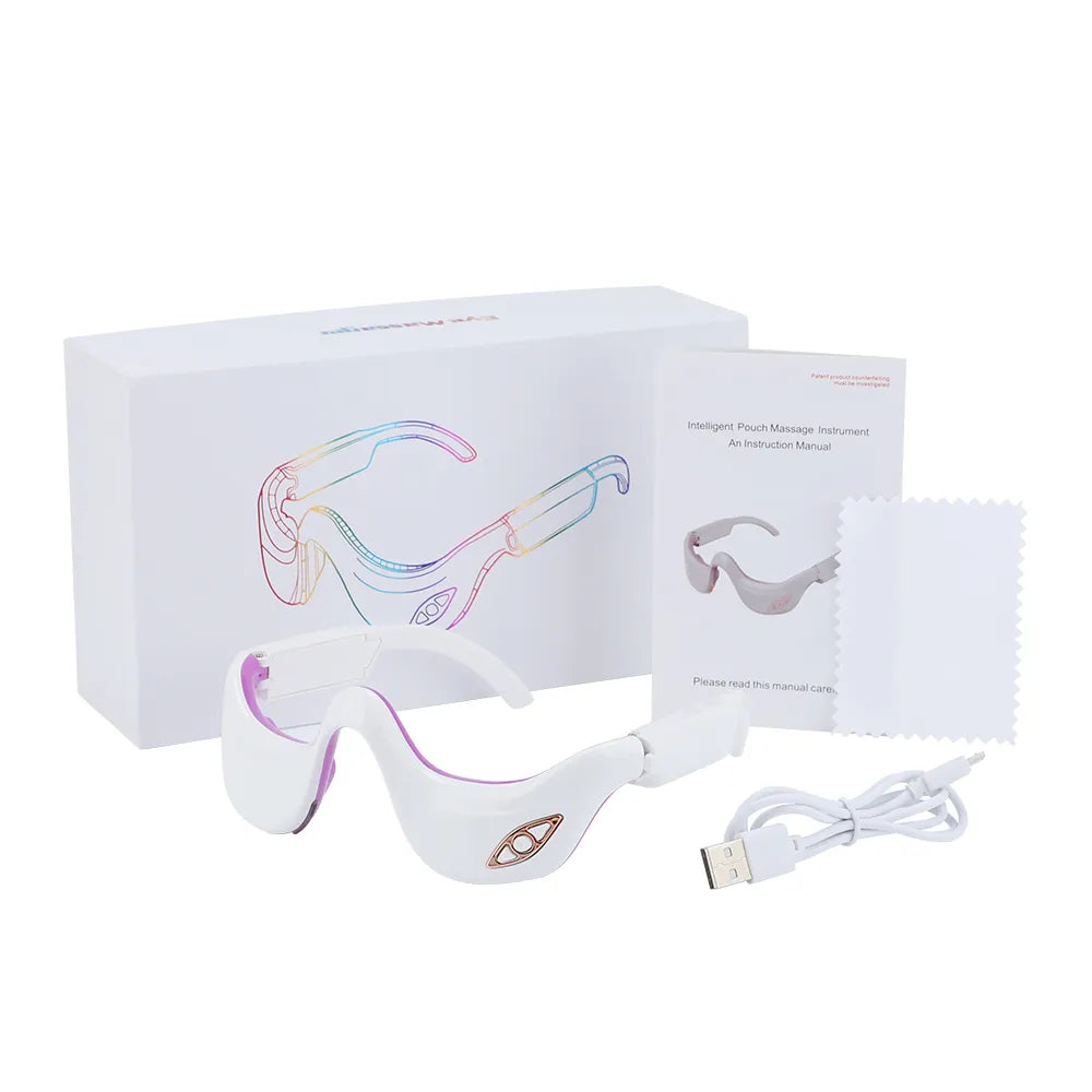 Mieauty EMS Micro Current Pulse Eye Massager, Smart Vibration Infrared Heating Therapy under Eye Machine, Ems Microcurrent under Eye Massager for Relieves Eye Fatigue Fades Dark Circle anti Wrinkle