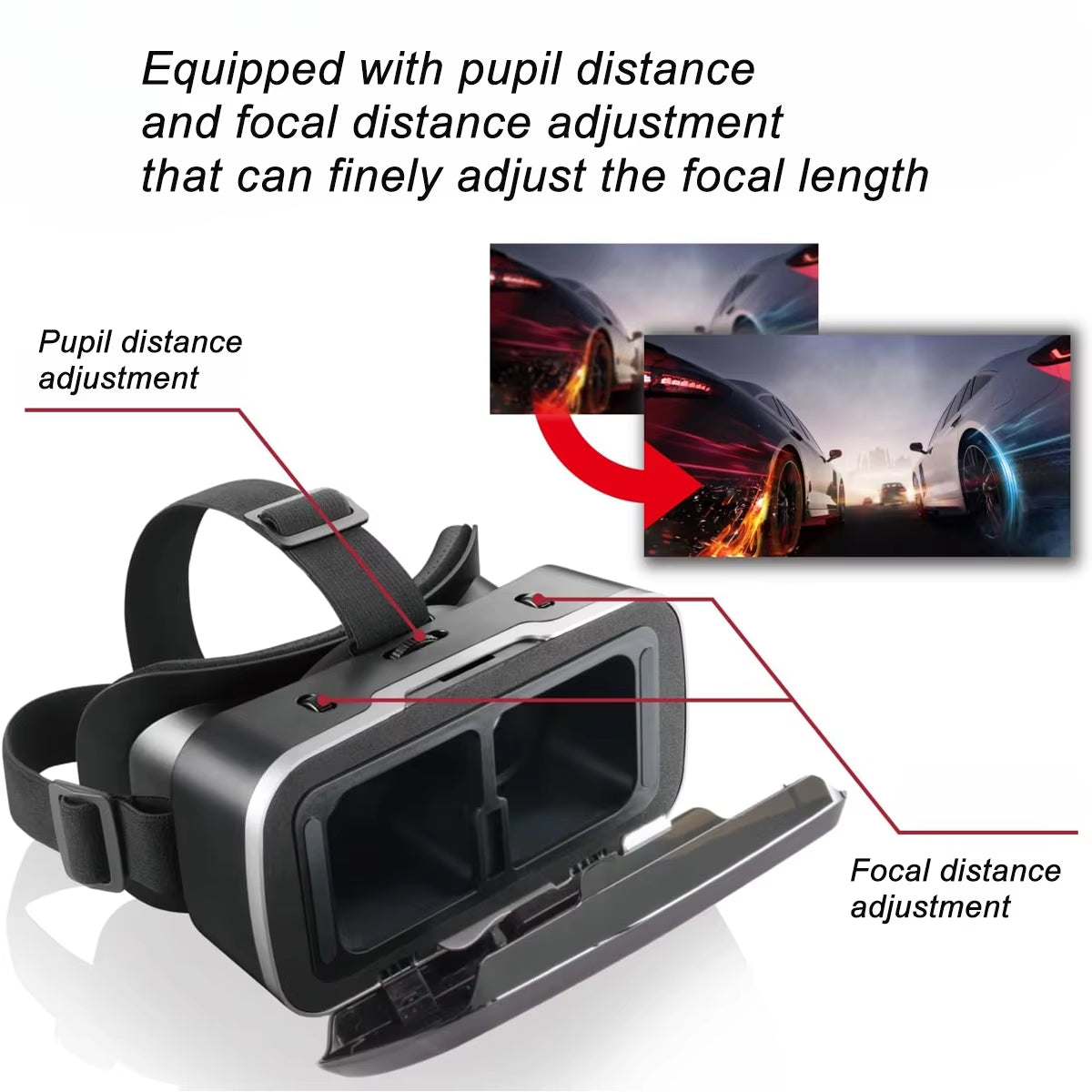 VR Virtual Reality Headset VR Glasses for Iphone & Android Smartphone 4.7-6.53 Inch Immersive 3D Movies/Vr Games