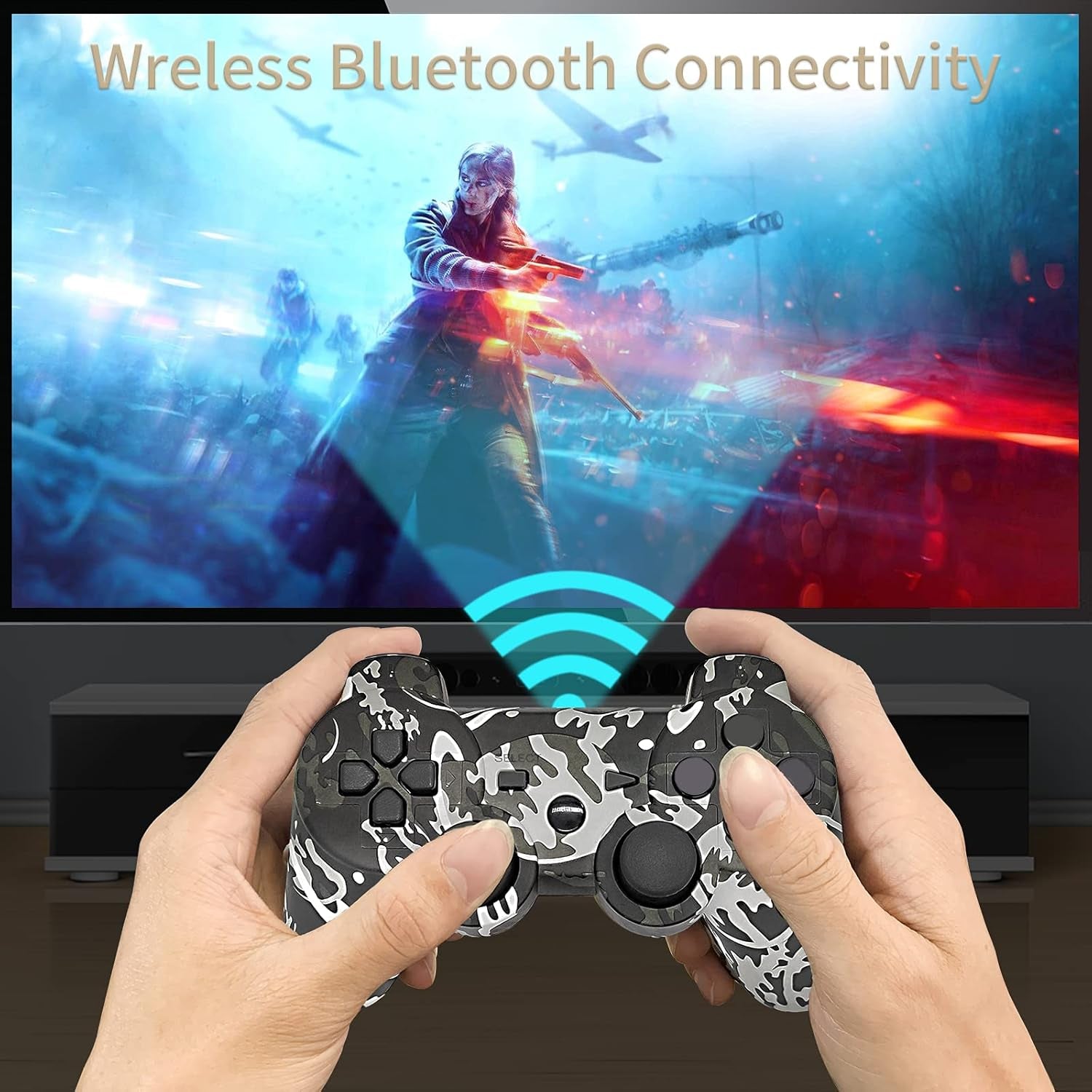 Controller Wireless 2 Pack,  Wireless Controller Compatible for Play3 Gamepad Remote Controller with Joy Sticks